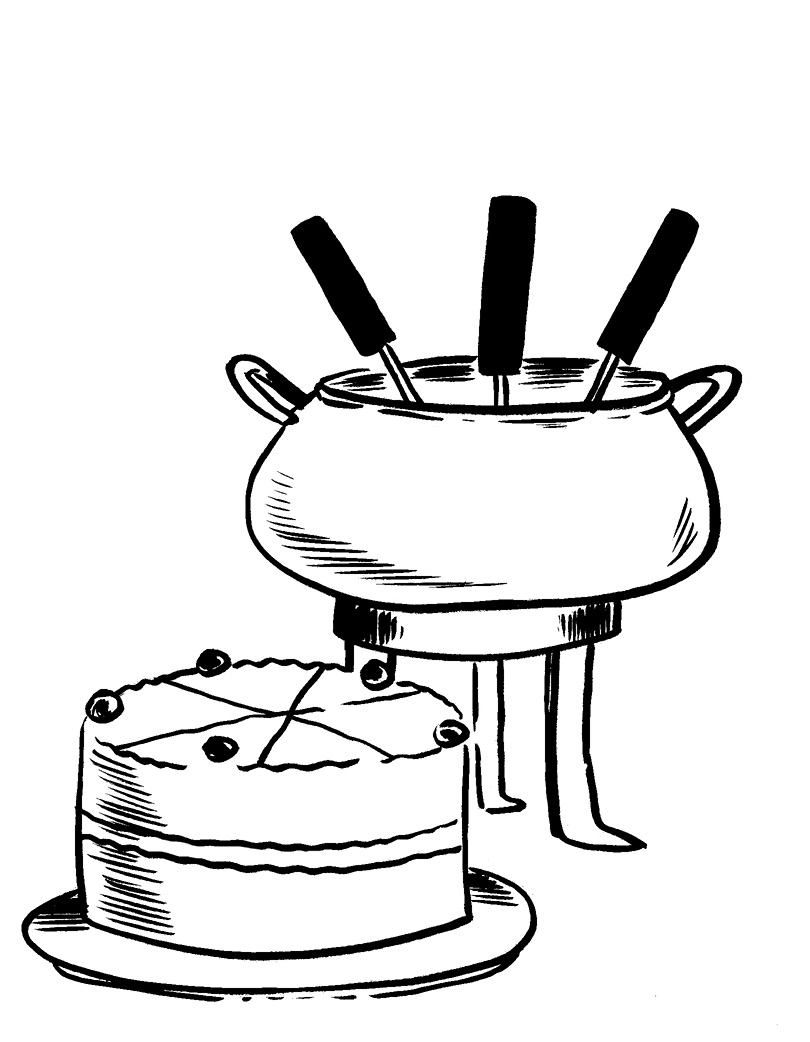 Fondue is a European dish that cooks food in hot liquid He pointed to the map - photo 5