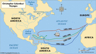 This map illustrates the four journeys undertaken by Christopher Columbus and - photo 4