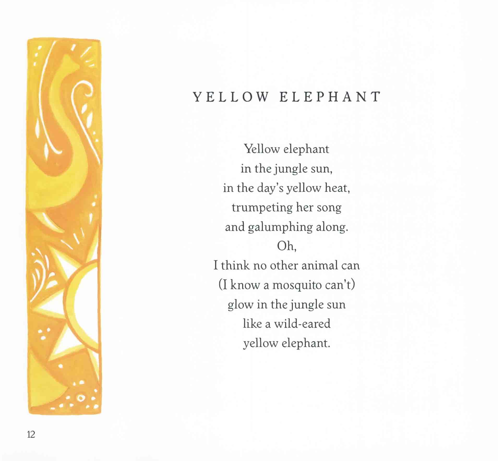 Yellow elephant in the jungle sun in the days yellow heat trumpeting her - photo 15