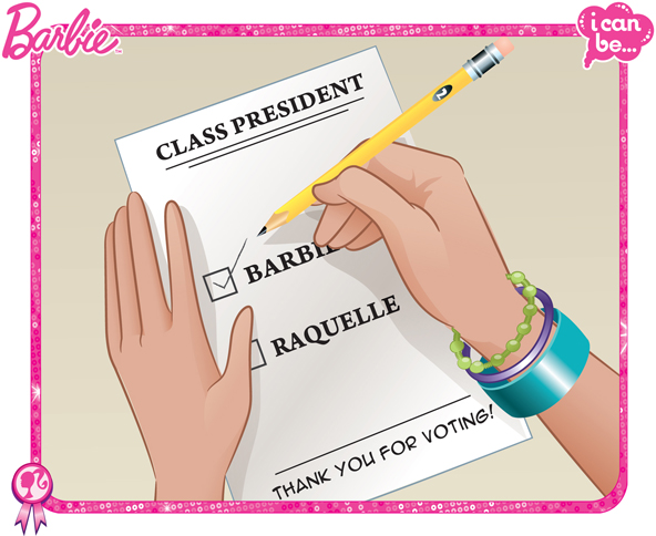 She makes a mark One vote for Barbie The students put their ballots - photo 16