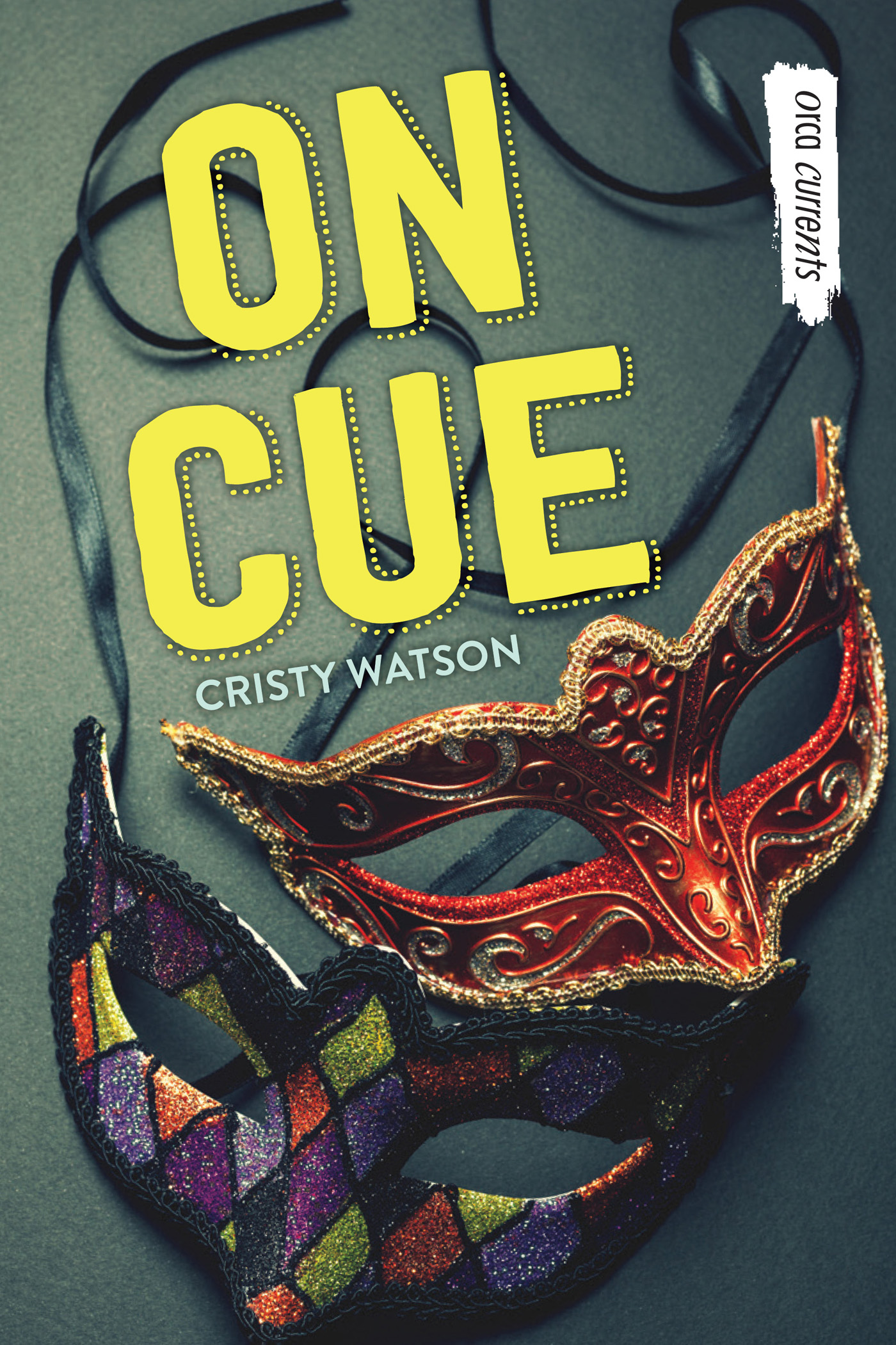 Cover shows two masquerade masks with loose strings ON CUE CRISTY WATSON - photo 1