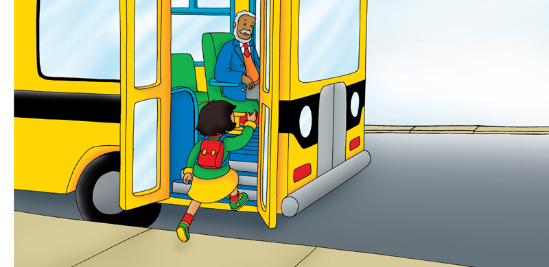 Caillou saw his friend Sarah get on the bus She said Hi to the driver The - photo 4