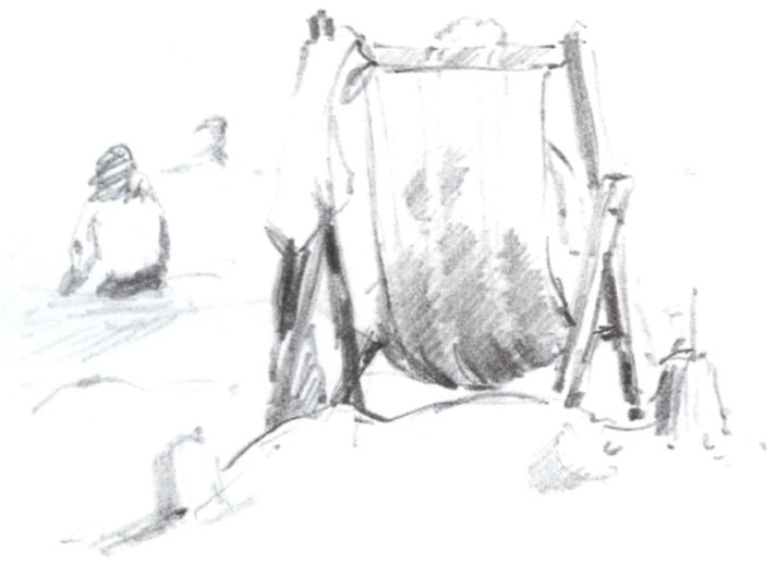 Beach Deckchair I used a 2B pencil to make a quick sketch of a deckchair on a - photo 6