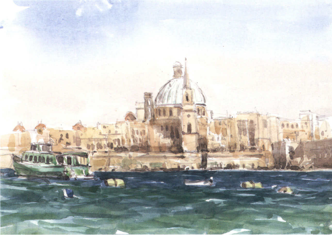 Valletta Malta 20 x 28 cm 8 x 11 in This watercolour enjoyment sketch may - photo 7