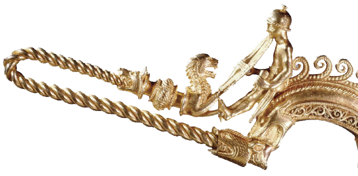 This third-century-BC gold brooch from Spain depicts a helmeted naked Celtic - photo 3