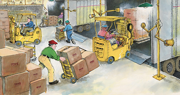 One of the workmen at the yard who is driving a forklift helps Joe load his - photo 18