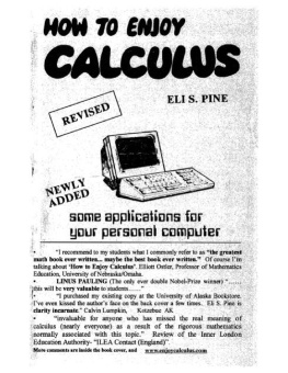 Eli S. Pine - How to Enjoy Calculus