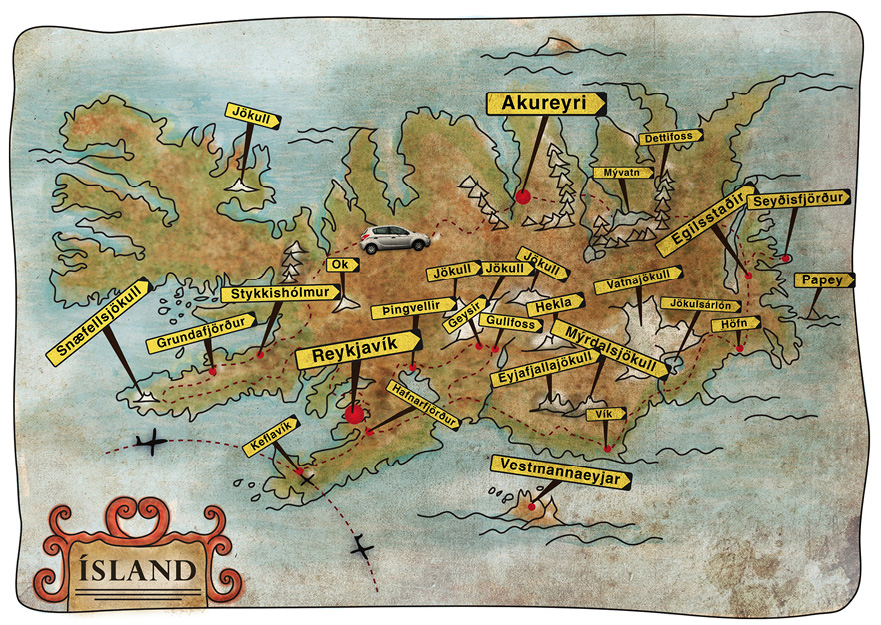 Map of Iceland Illustration SiggaRn 2013 One Why Iceland Why anywhere Its - photo 3