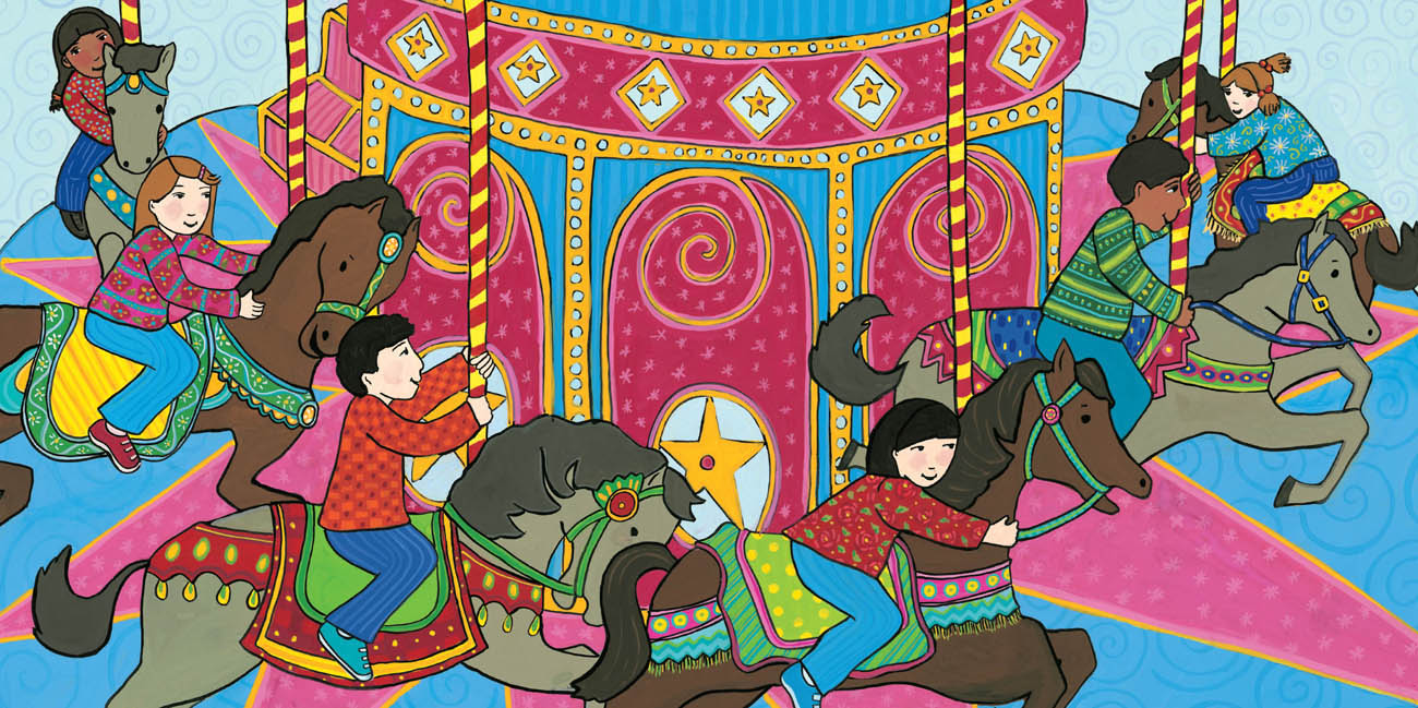 Six are the horses on a merry-go-round Six are the children going up and - photo 9