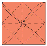 Begin with your paper colored side up Valley-fold corner to corner and edge - photo 17