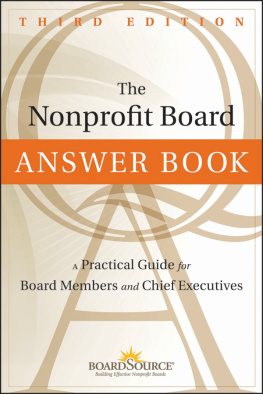 Boardsource - The Nonprofit Board Answer Book: A Practical Guide for Board Members and Chief Executives