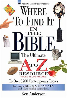 Ken Anderson - Where to Find It In The Bible