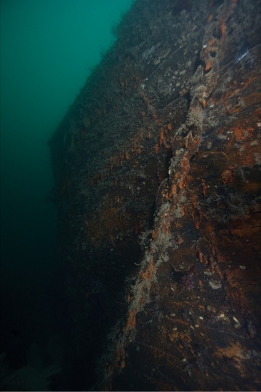This underwater image shows the bow of Investigator as seen from the port side - photo 14