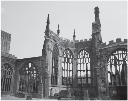 The ruined outer walls of Coventry Cathedral 2013 Over the course of around - photo 3