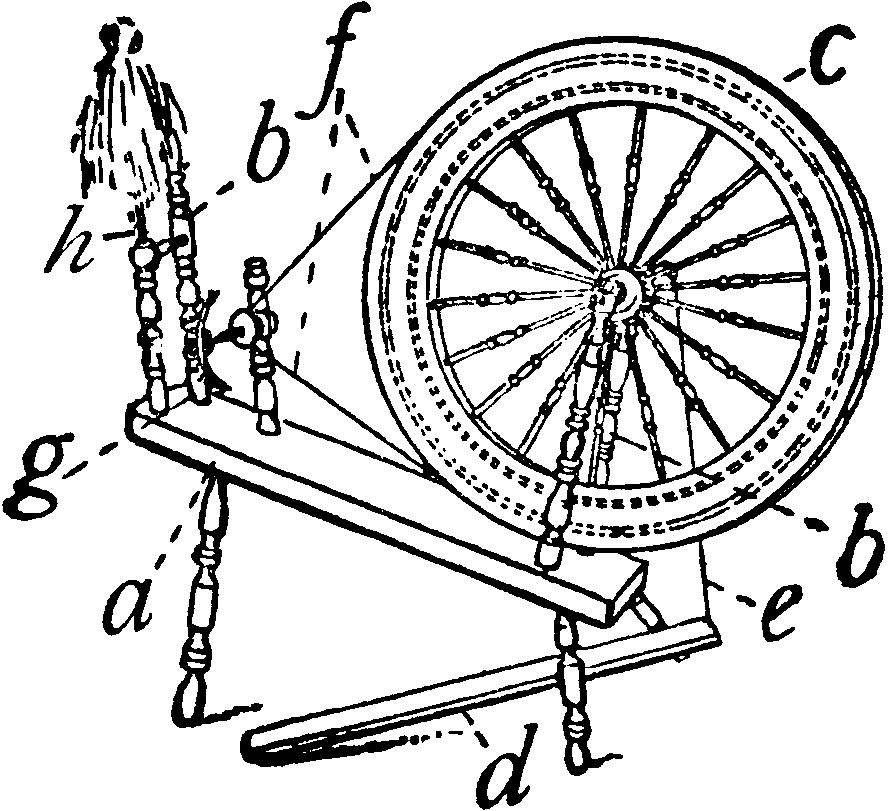 SPINNING-WHEEL FOR FLAX Mother Annette is very skilful with the distaff - photo 1