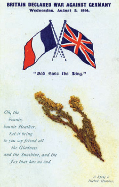 Postcard commemorating the declaration of war in 1914 Sent to America it is - photo 6