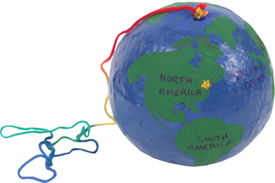 3 Paint the wrapped balloon to look like a globe Look at a map or a globe to - photo 16