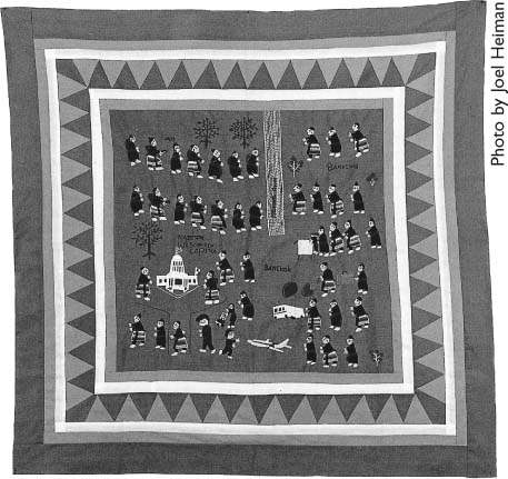 This story cloth or paj ntaub depicts the Hmong journey from Laos and Thailand - photo 7