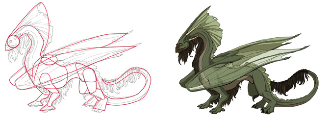 Drawing Any Creature Begins With Basic Shapes Every dragon or creature youll - photo 5