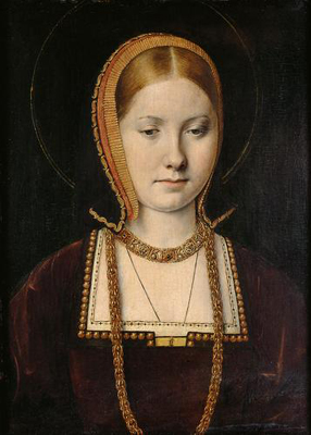 Young Katherine of Aragon painted around the time of her arrival in England - photo 3