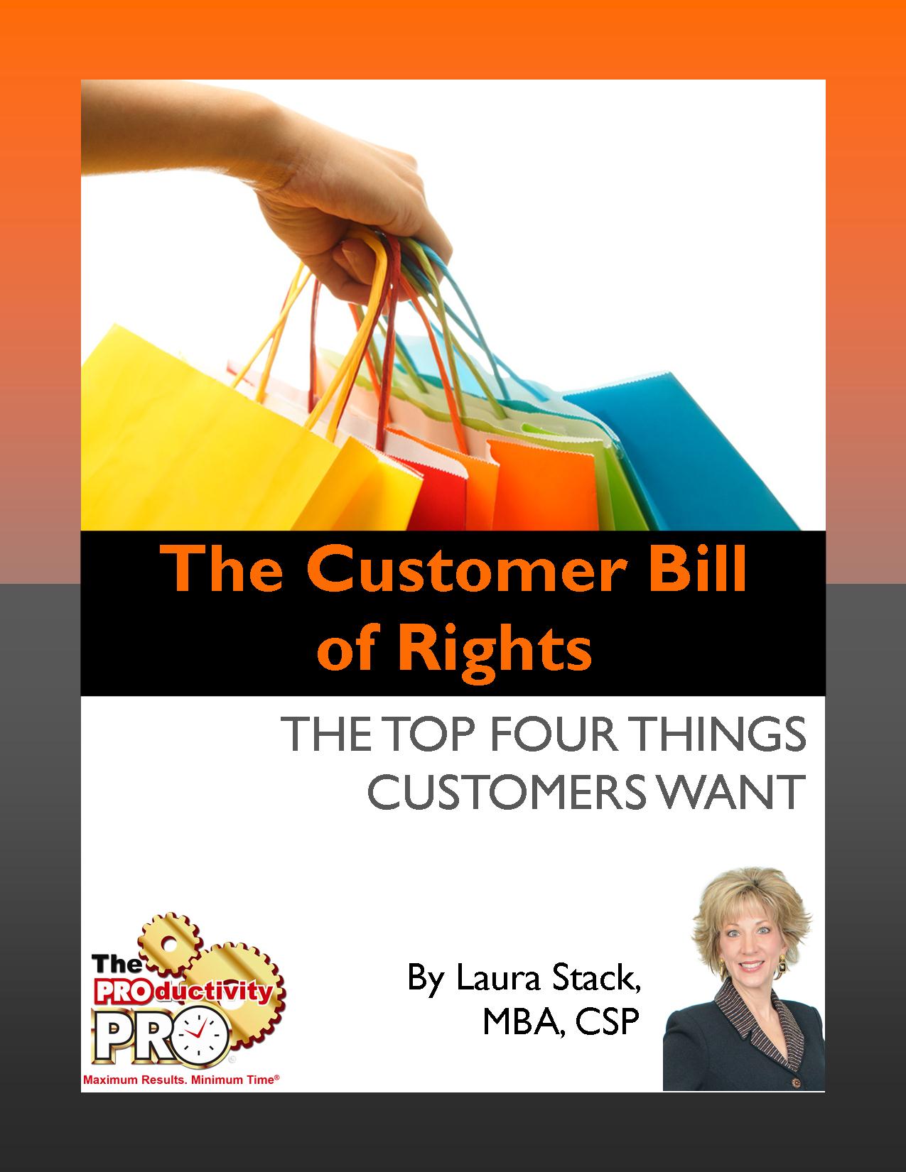 Table of Contents CUSTOMER BILL OF RIGHTS THE TOP FOUR THINGS CUSTOMERS WANT - photo 1