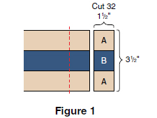 Sew a C rectangle to the top and bottom of each A-B-A segment as shown in - photo 4