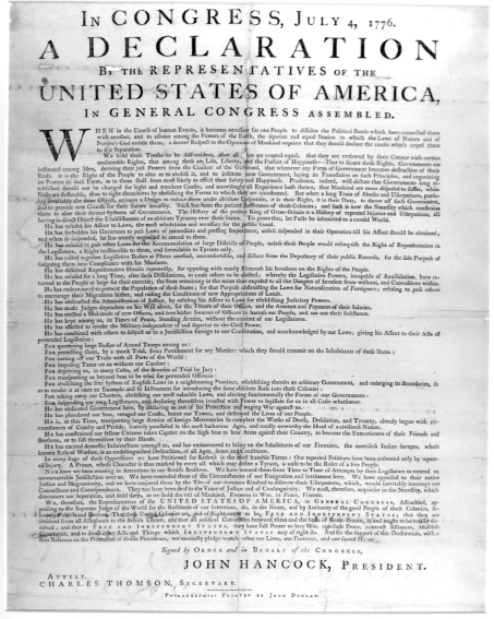 1 The Dunlap Print of the Declaration of Independence This broadside was - photo 7