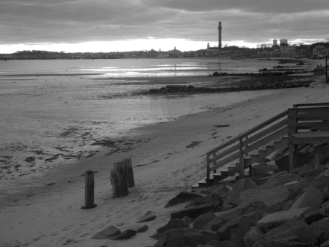 At sunset in the winter the Pilgrim Monument casts its shadow onto - photo 4