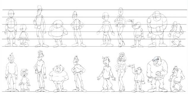 Different Character Proportions Basic Funny Faces Front and Profile Views To - photo 4