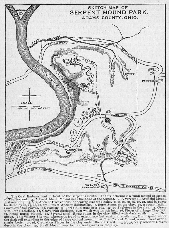 Putnams map of the Great Serpent Mound and the surrounding area From the - photo 4