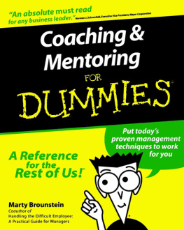 Marty Brounstein - Coaching and Mentoring For Dummies