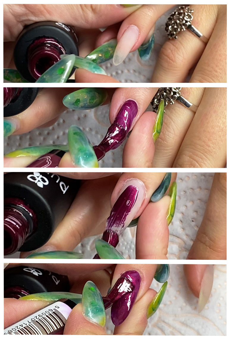 Add a layer of white gel polish on justone fingernail When finished - photo 3