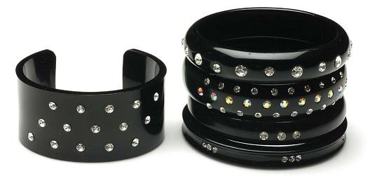 Left contemporary hard plastic cuff with rhinestones 30 right - photo 8