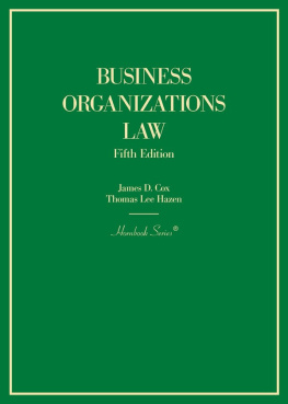 James D. Cox Business Organizations Law