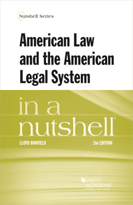 Lloyd Bonfield - American Law and the American Legal System in a Nutshell