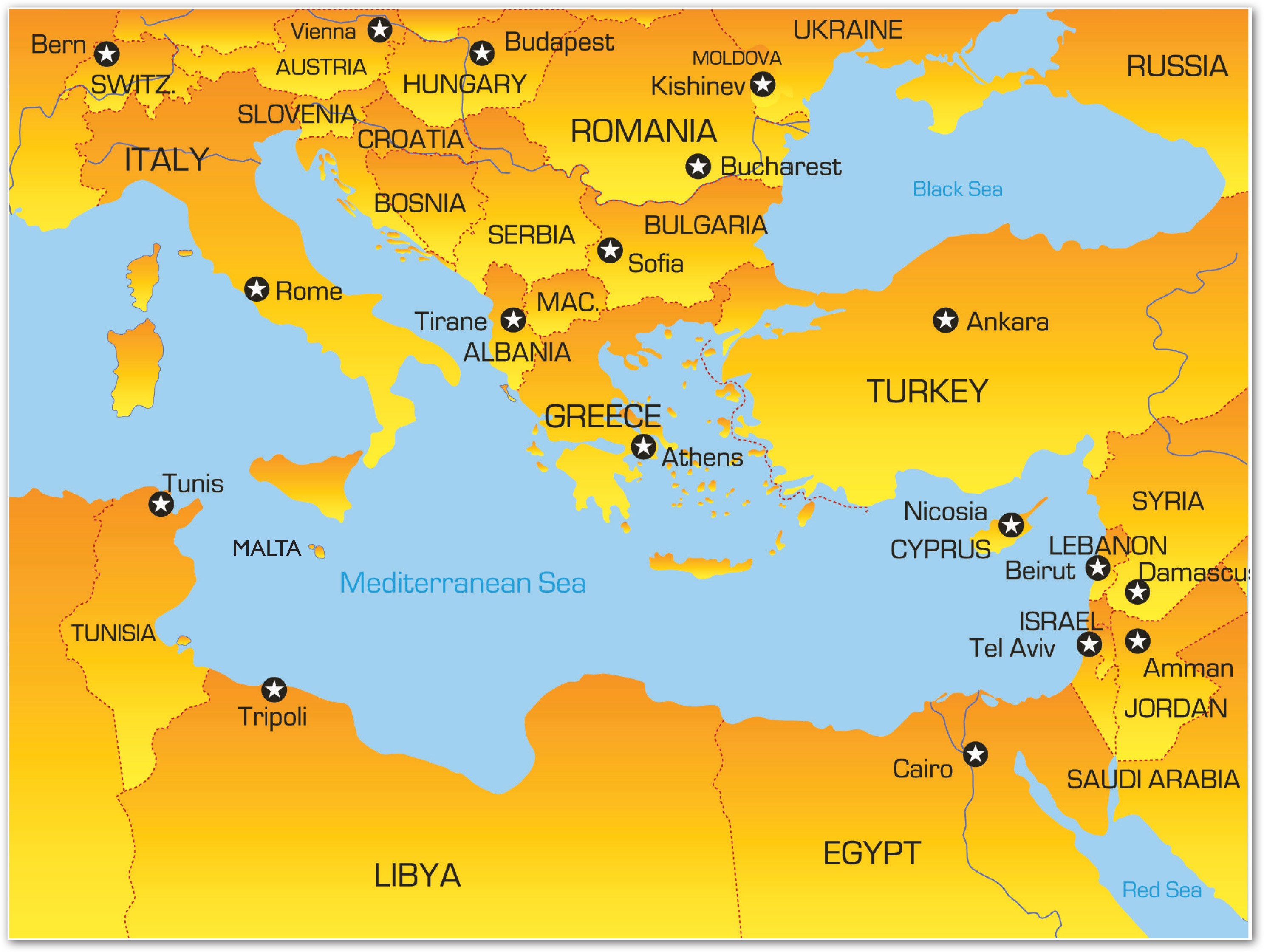 Map of the Mediterranean featuring Cyprus Greece and Malta - photo 4