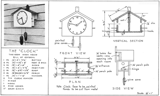 PLATE VII THE CLOCK TWO ROOM WREN HOUSE PLATE VIII BUNGALOW WREN HOUSE - photo 8