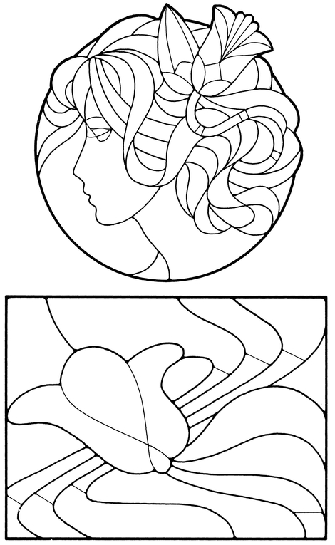 Art Nouveau Stained Glass Pattern Book - photo 2