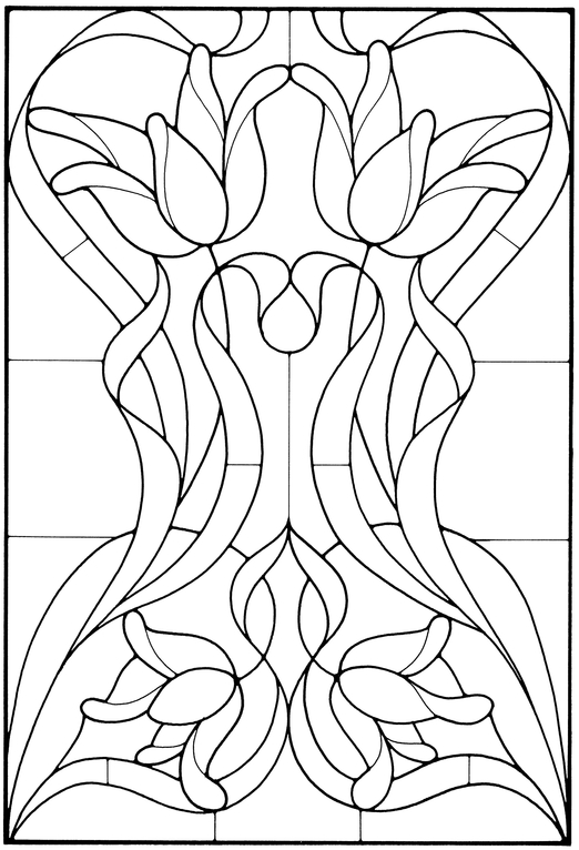 Art Nouveau Stained Glass Pattern Book - photo 3