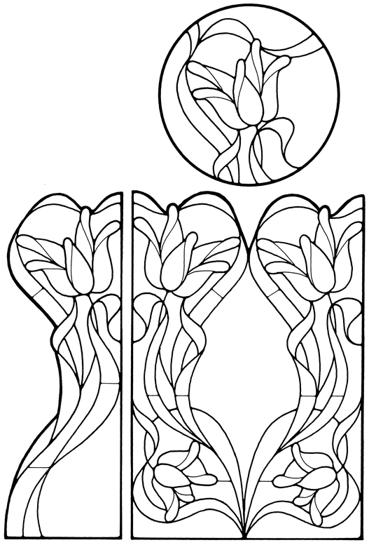 Art Nouveau Stained Glass Pattern Book - photo 4