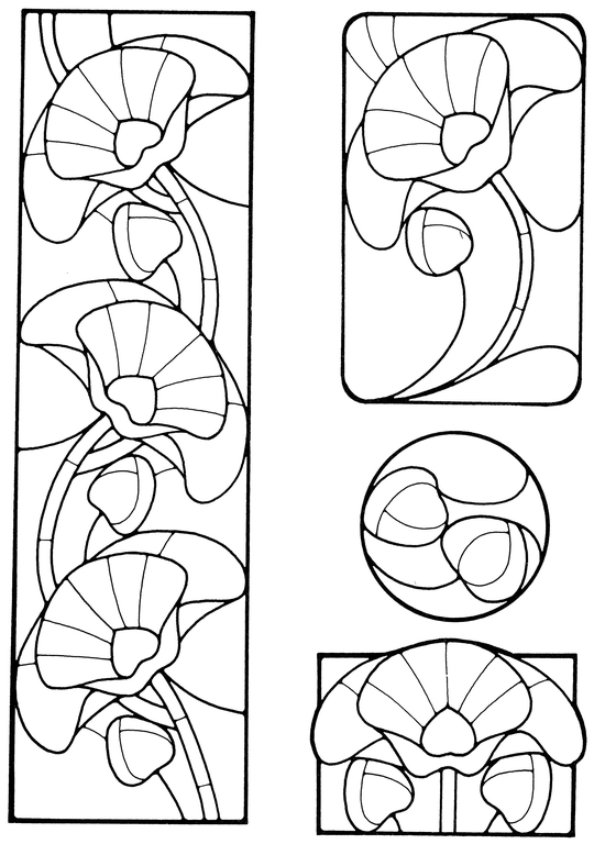 Art Nouveau Stained Glass Pattern Book - photo 5