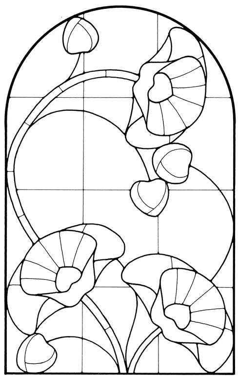 Art Nouveau Stained Glass Pattern Book - photo 6