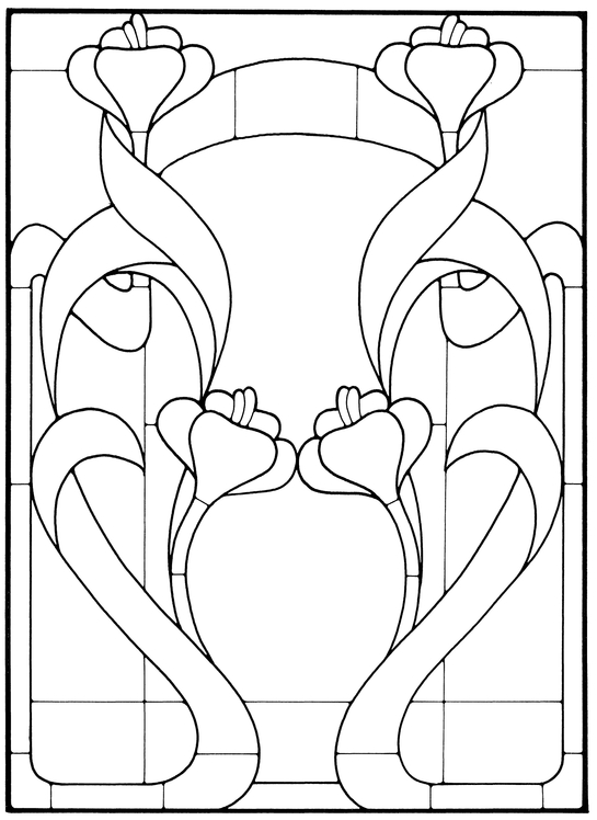 Art Nouveau Stained Glass Pattern Book - photo 21