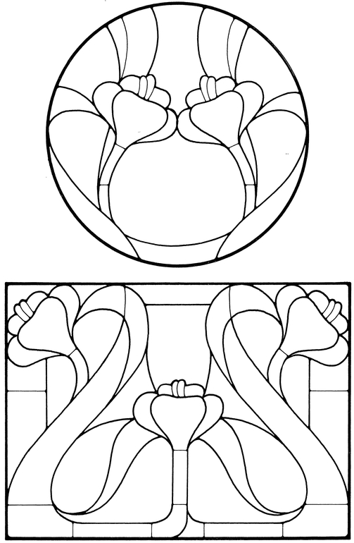 Art Nouveau Stained Glass Pattern Book - photo 22