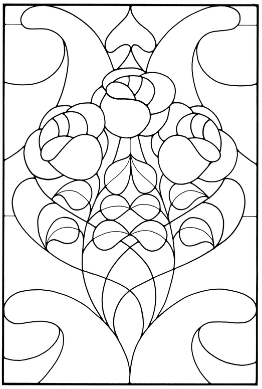 Art Nouveau Stained Glass Pattern Book - photo 44