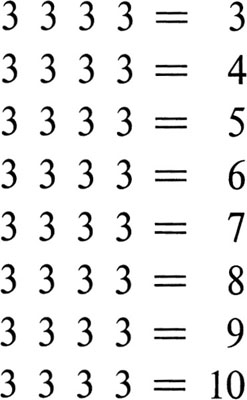 Add arithmetical symbols between the 3s to make every equation true A - photo 7