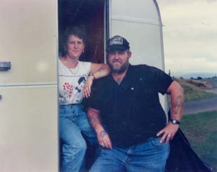 Brian and I in the 80s on one of our caravan holidays The Top Club in Cefn - photo 11