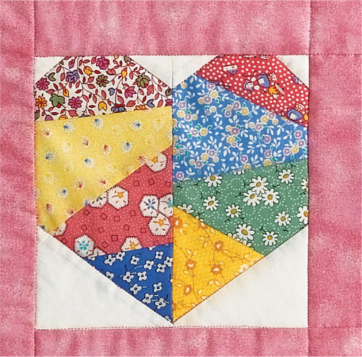 Little Sweetheart Paper-pieced block quilt R etro-print pastel fabrics are - photo 8