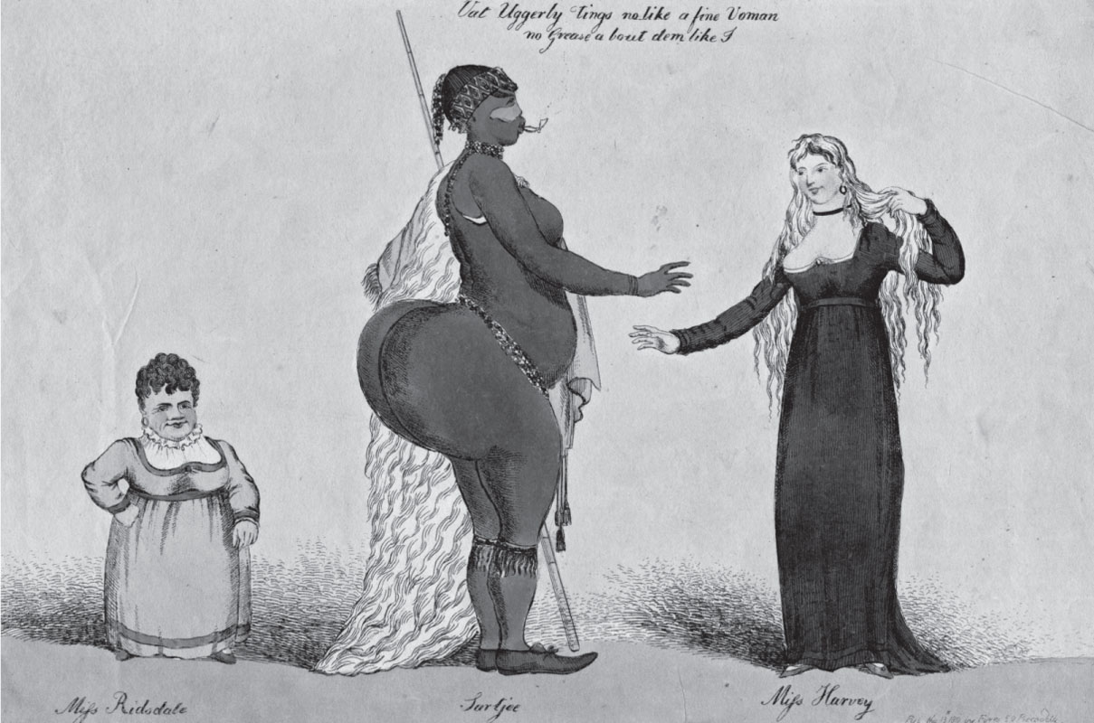 Satirical engraving of Miss Ridsdale Sartjee and Miss Harvey by William Heath - photo 6