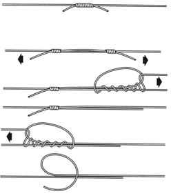 Uni-knot to join two lines Overlap about 12 inches of the ends of two lines - photo 2